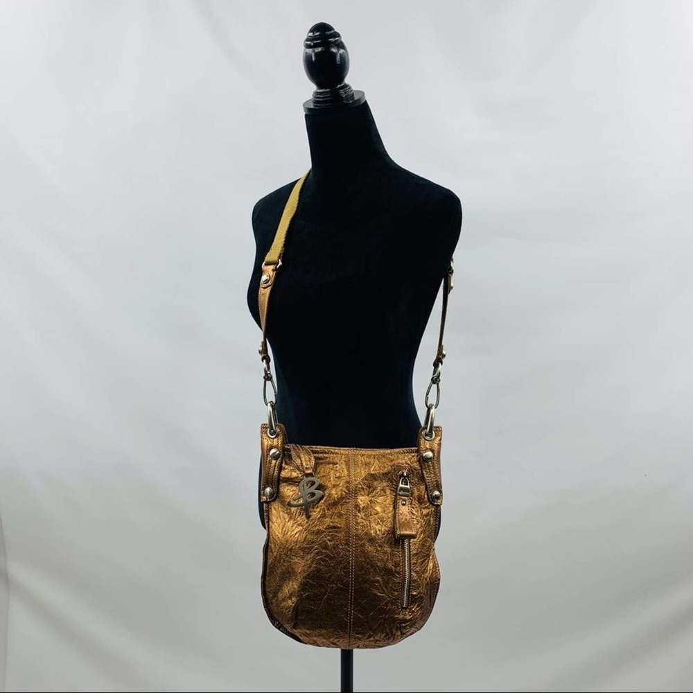 B. Makowsky Metallic Bronze Crossbody Bag
